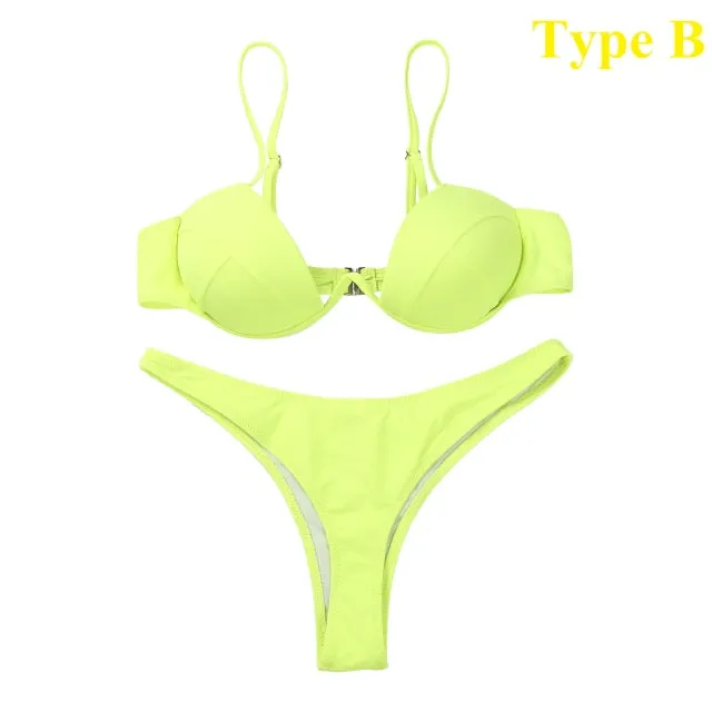 Trendy Sexy Push Up Bikini Swimsuit Set