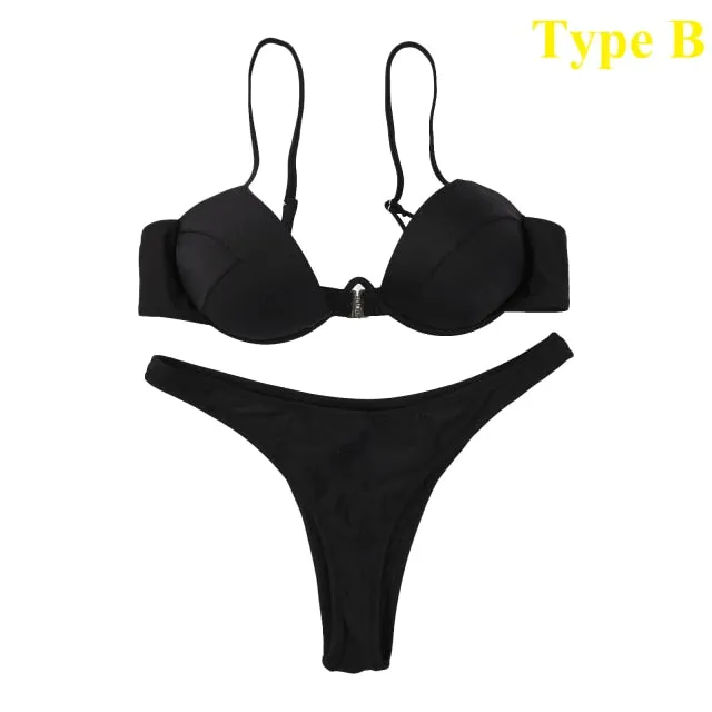 Trendy Sexy Push Up Bikini Swimsuit Set