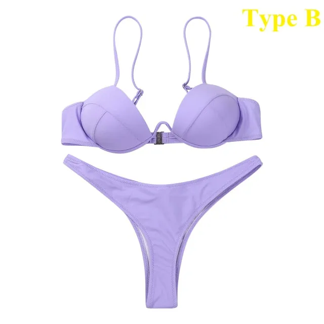 Trendy Sexy Push Up Bikini Swimsuit Set