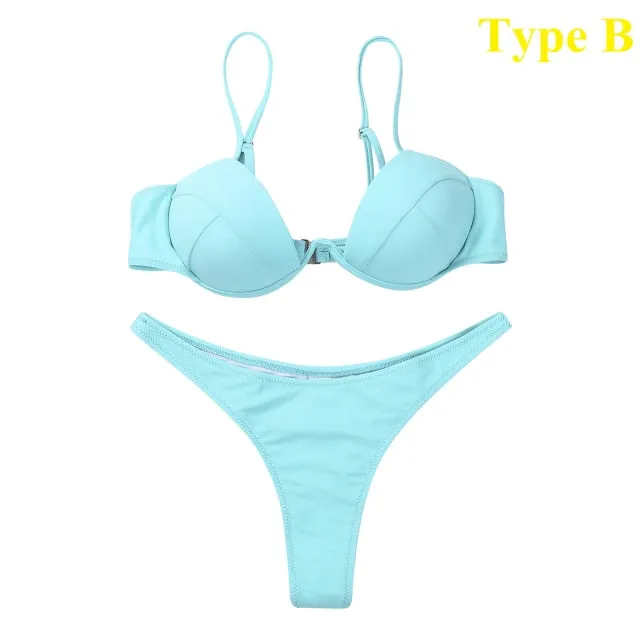 Trendy Sexy Push Up Bikini Swimsuit Set