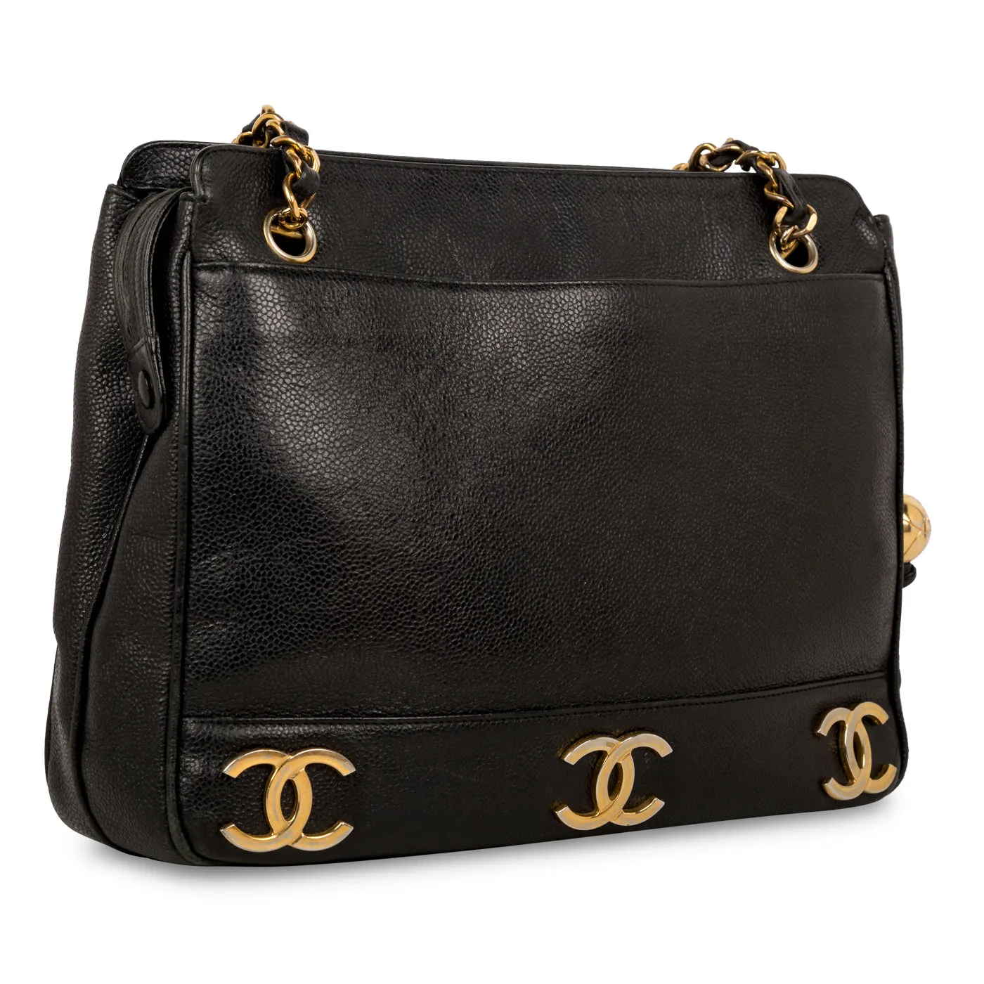 Triple Coco Caviar Shoulder Bag