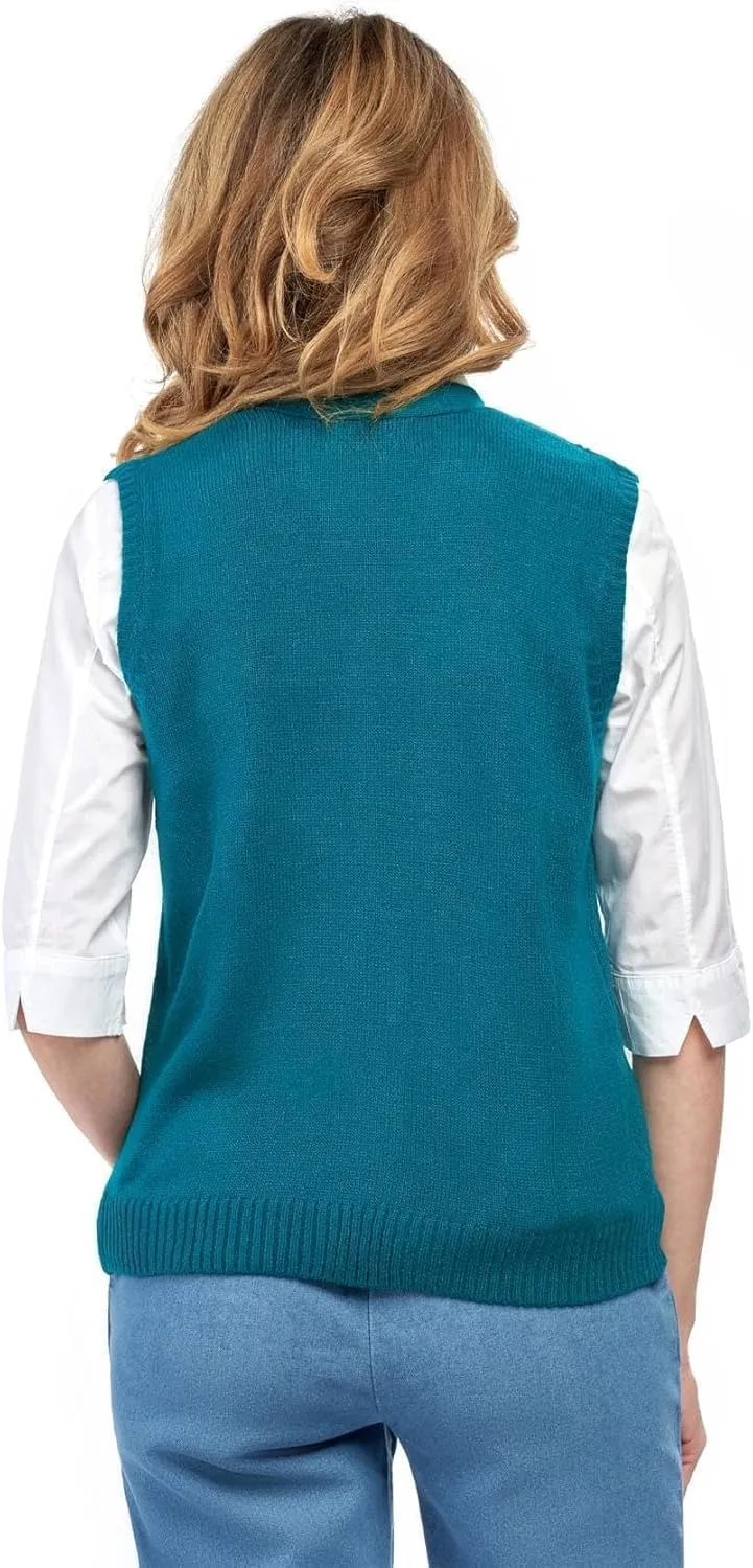 Turtle Bay New York Womens Button Front Cable Knit Cardigan Sweater Vest