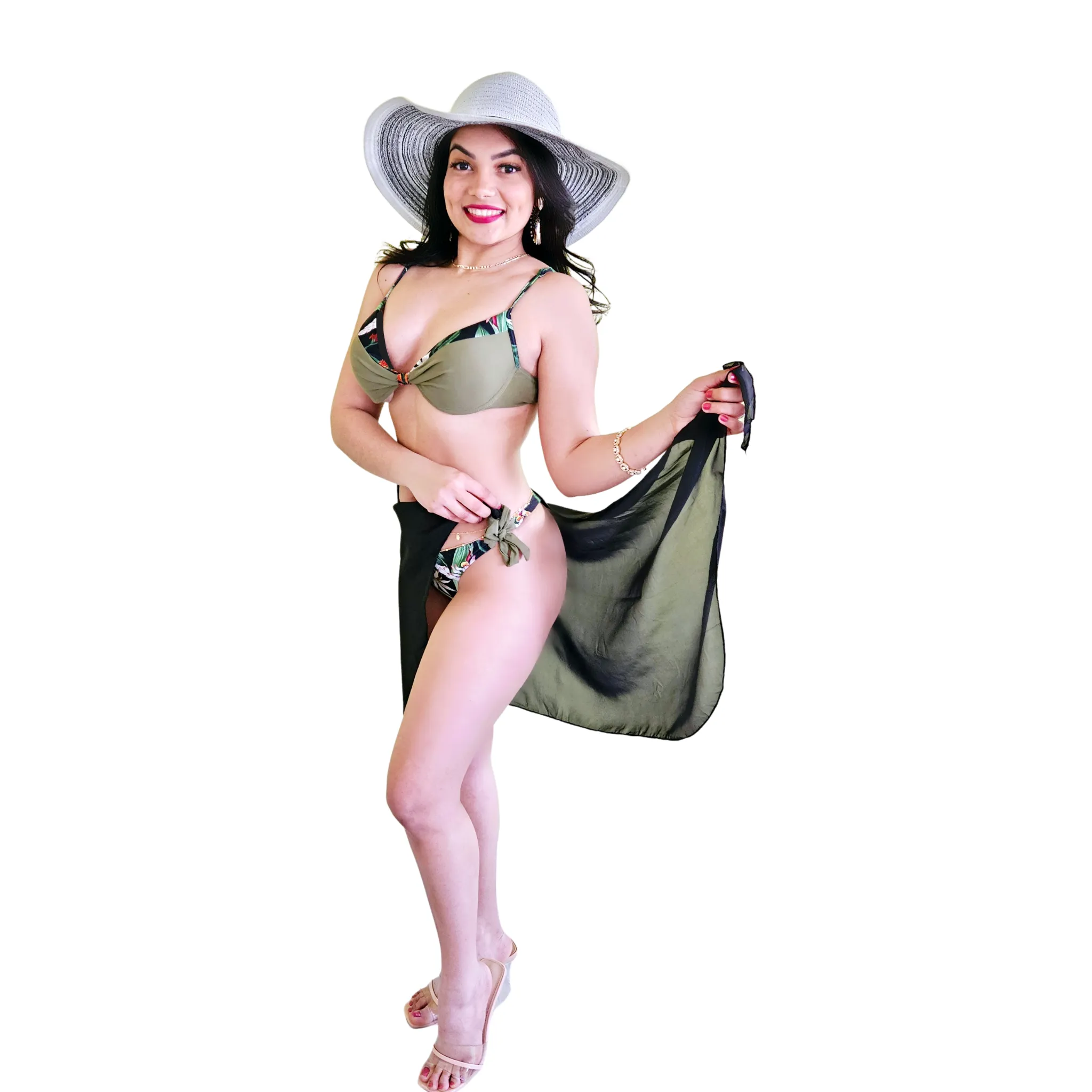 Underwire Triangular Thong Bikini Set