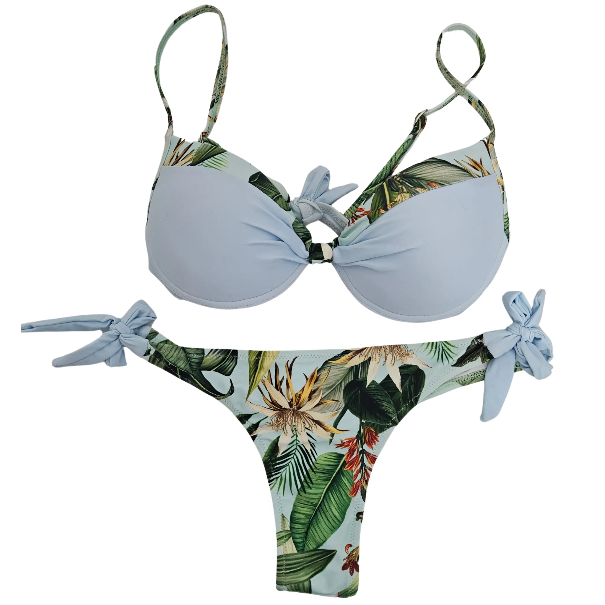 Underwire Triangular Thong Bikini Set