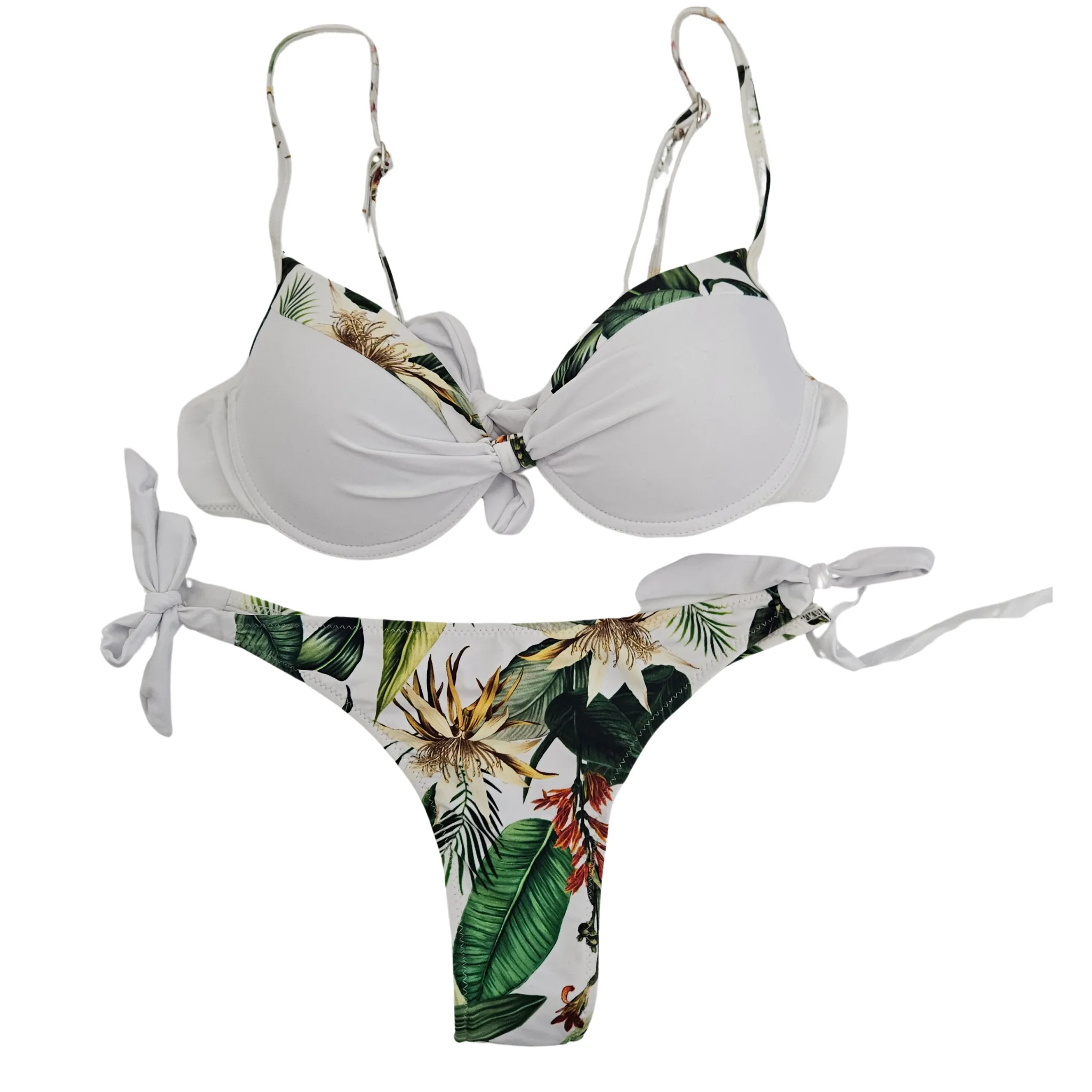 Underwire Triangular Thong Bikini Set