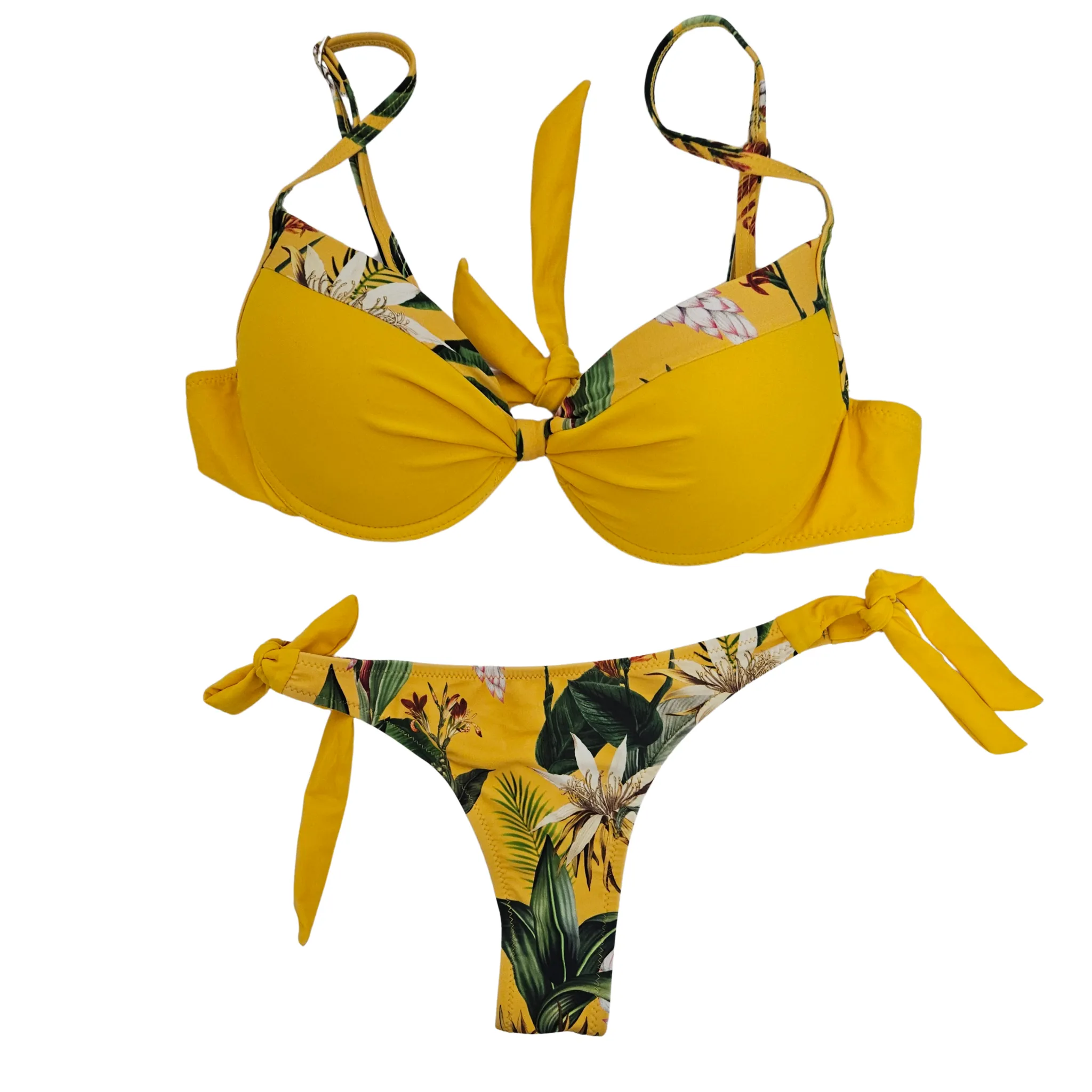 Underwire Triangular Thong Bikini Set