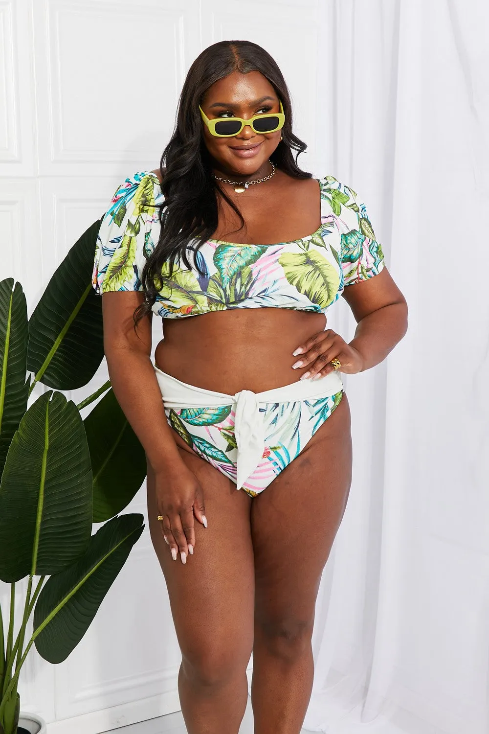 Vacay Ready Puff Sleeve Bikini (Floral)