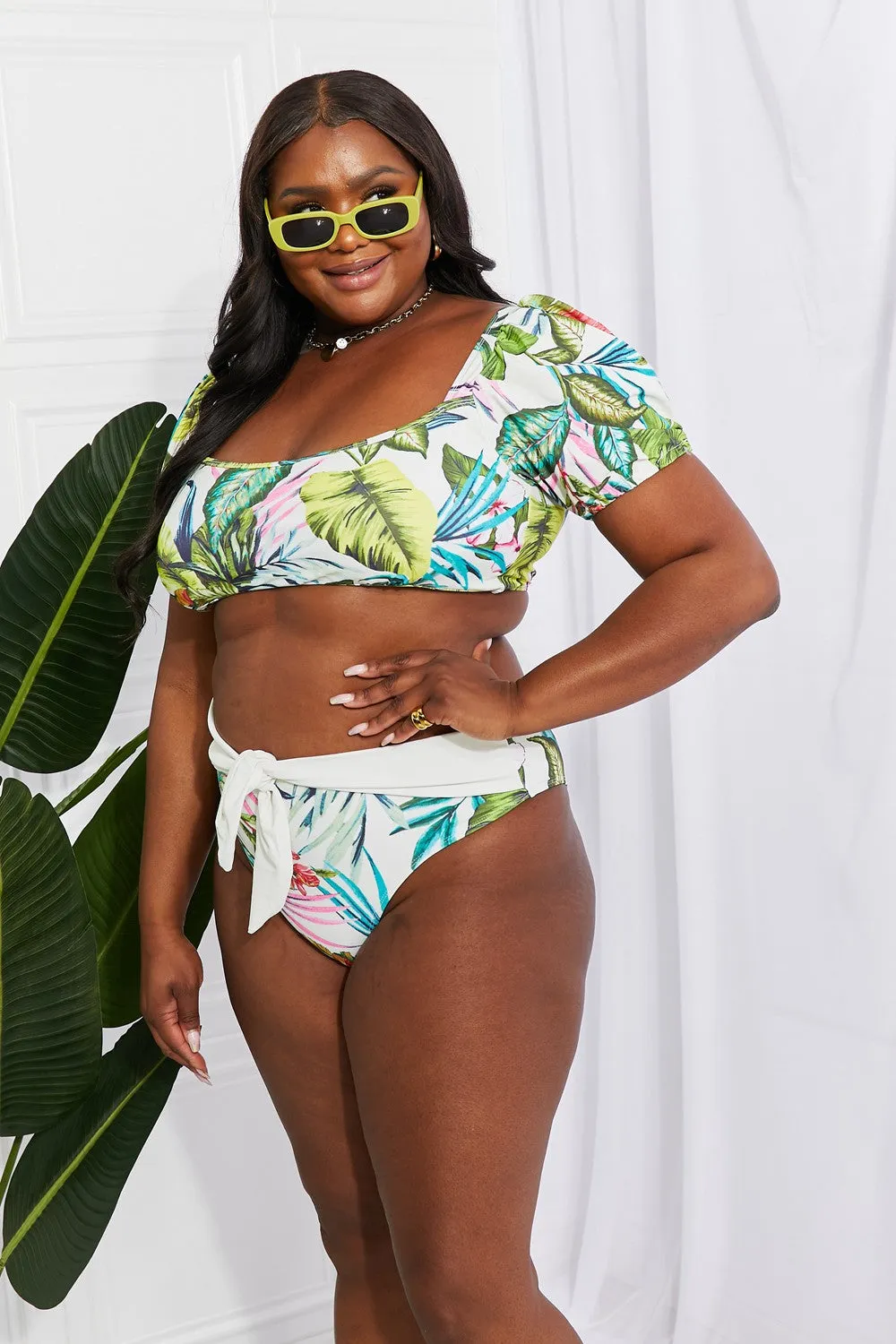 Vacay Ready Puff Sleeve Bikini (Floral)