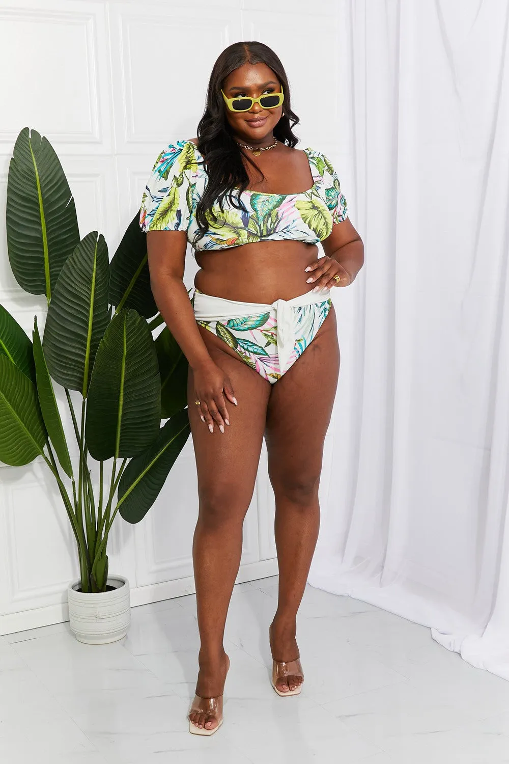 Vacay Ready Puff Sleeve Bikini (Floral)