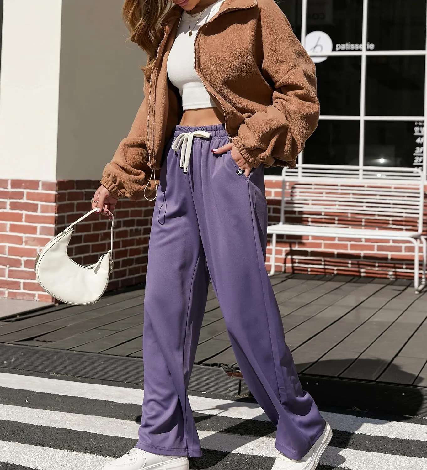 V.A.TOR 189 UNCO&BOROR Women's High Waisted Wide Leg Sweatpants Loose Fit Lounge Pants Elastic Waist Jogger