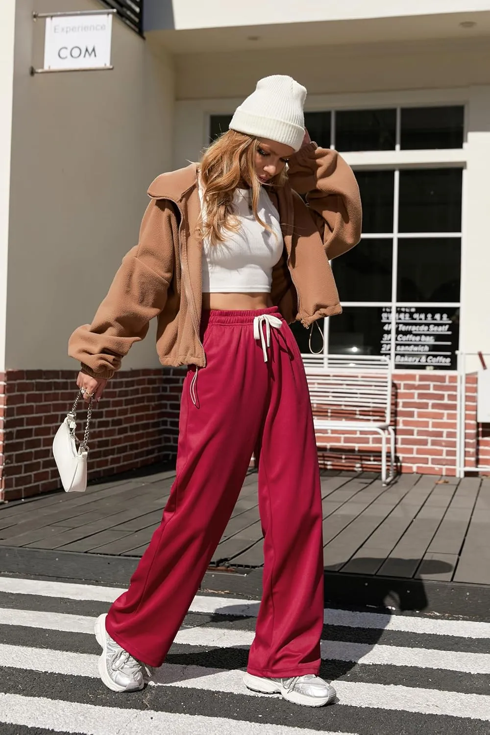 V.A.TOR 189 UNCO&BOROR Women's High Waisted Wide Leg Sweatpants Loose Fit Lounge Pants Elastic Waist Jogger