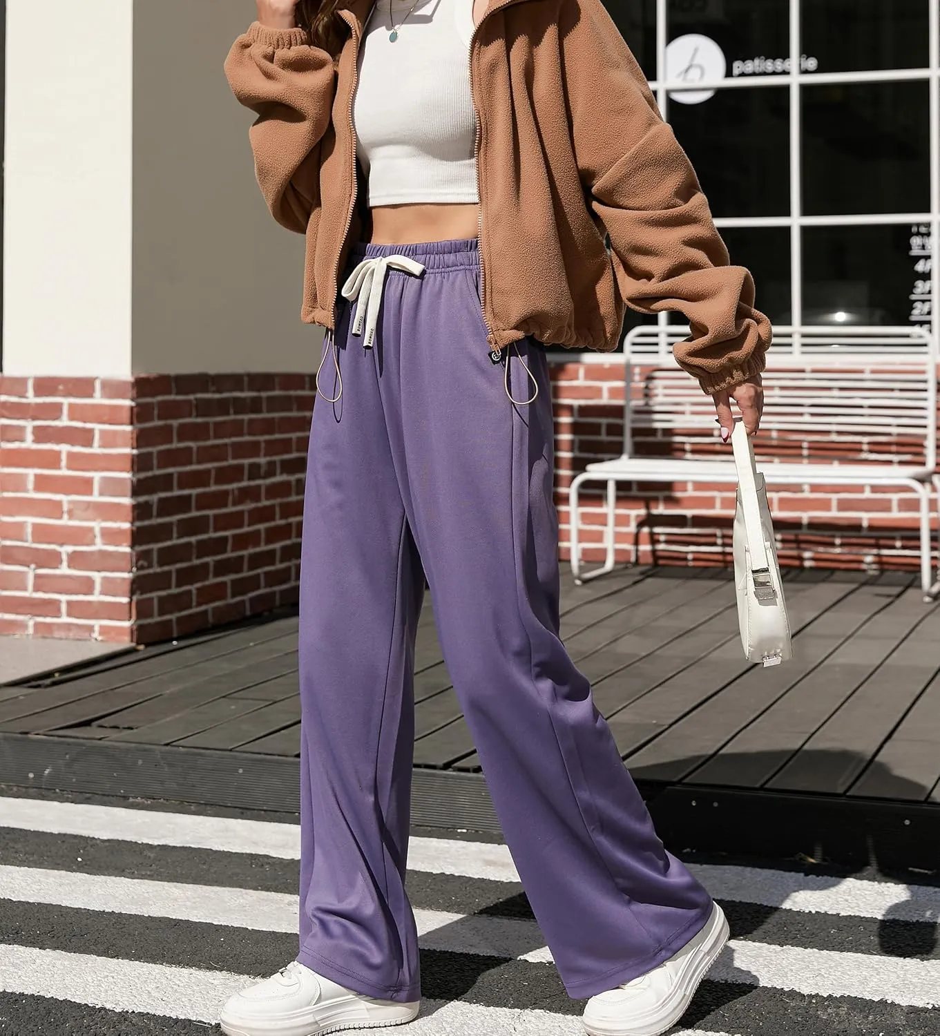 V.A.TOR 189 UNCO&BOROR Women's High Waisted Wide Leg Sweatpants Loose Fit Lounge Pants Elastic Waist Jogger