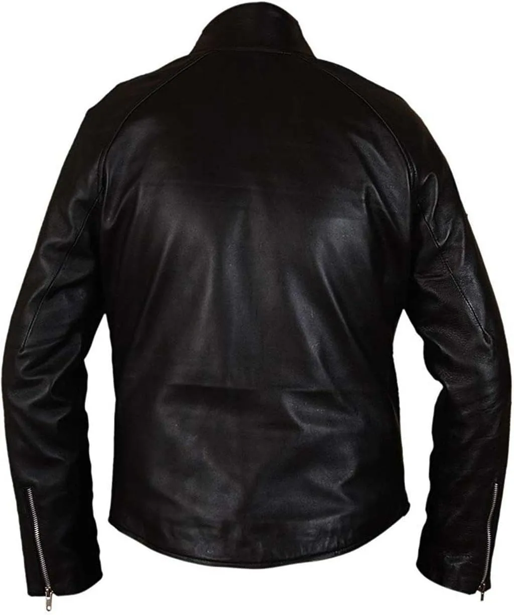 venom Crawal Faux PU Mens Black Leather Jacket