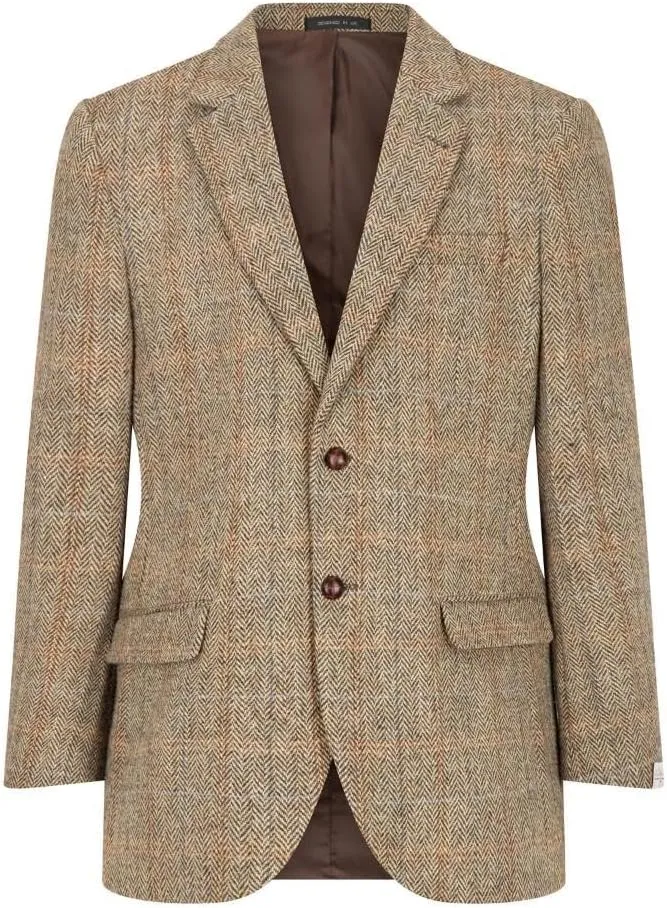 Walker and Hawkes Harris Tweed Blakemore Blazer for Men - Hand-Woven Wool Tweed Jacket with Polyester Lining, Regular Fit