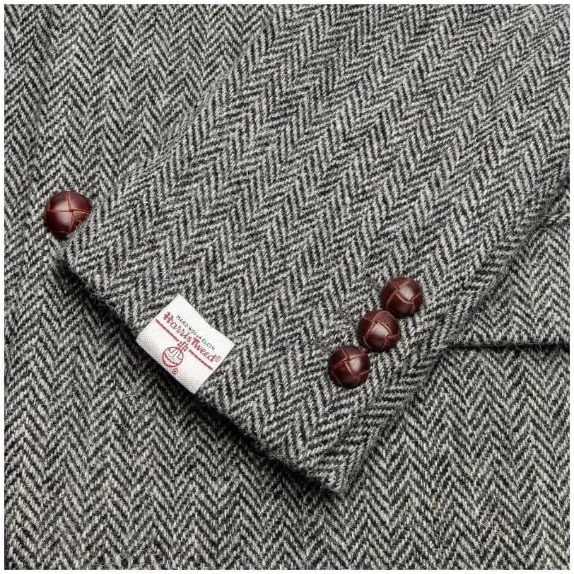 Walker and Hawkes Harris Tweed Blakemore Blazer for Men - Hand-Woven Wool Tweed Jacket with Polyester Lining, Regular Fit