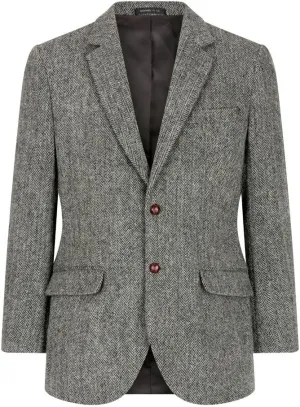 Walker and Hawkes Harris Tweed Blakemore Blazer for Men - Hand-Woven Wool Tweed Jacket with Polyester Lining, Regular Fit