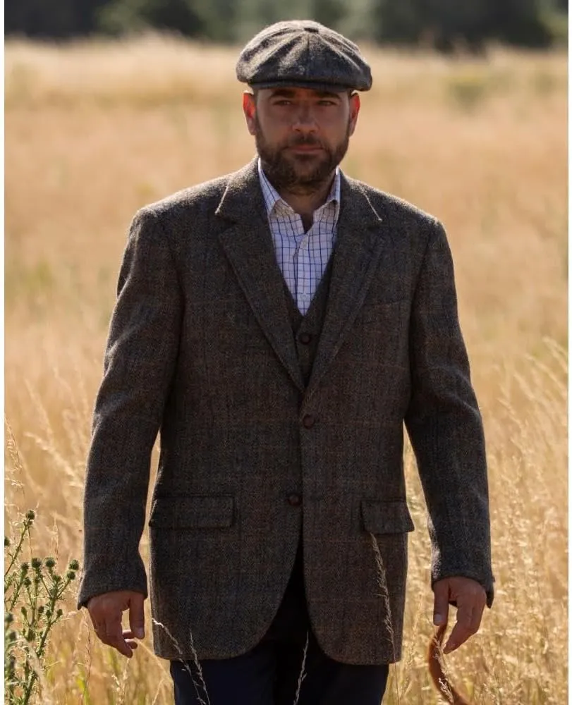 Walker and Hawkes Harris Tweed Blakemore Blazer for Men - Hand-Woven Wool Tweed Jacket with Polyester Lining, Regular Fit