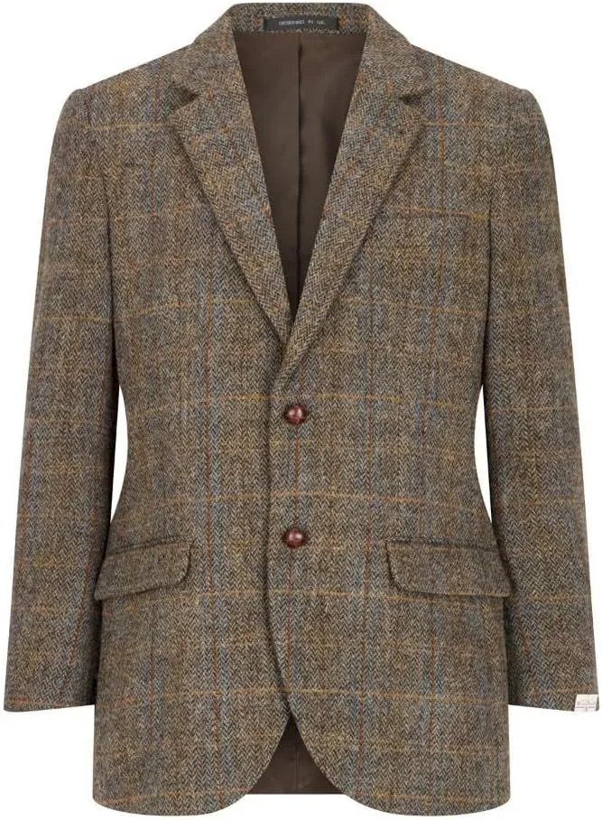 Walker and Hawkes Harris Tweed Blakemore Blazer for Men - Hand-Woven Wool Tweed Jacket with Polyester Lining, Regular Fit