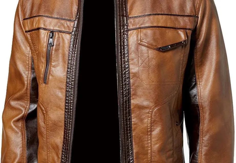 Wallestic Tan Real Distressed Fashion Designer Leather Jacket For Men