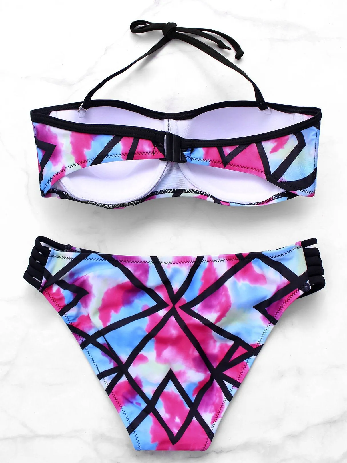 Wholesale Halter Strapless Printed Sleeveless Bikinis