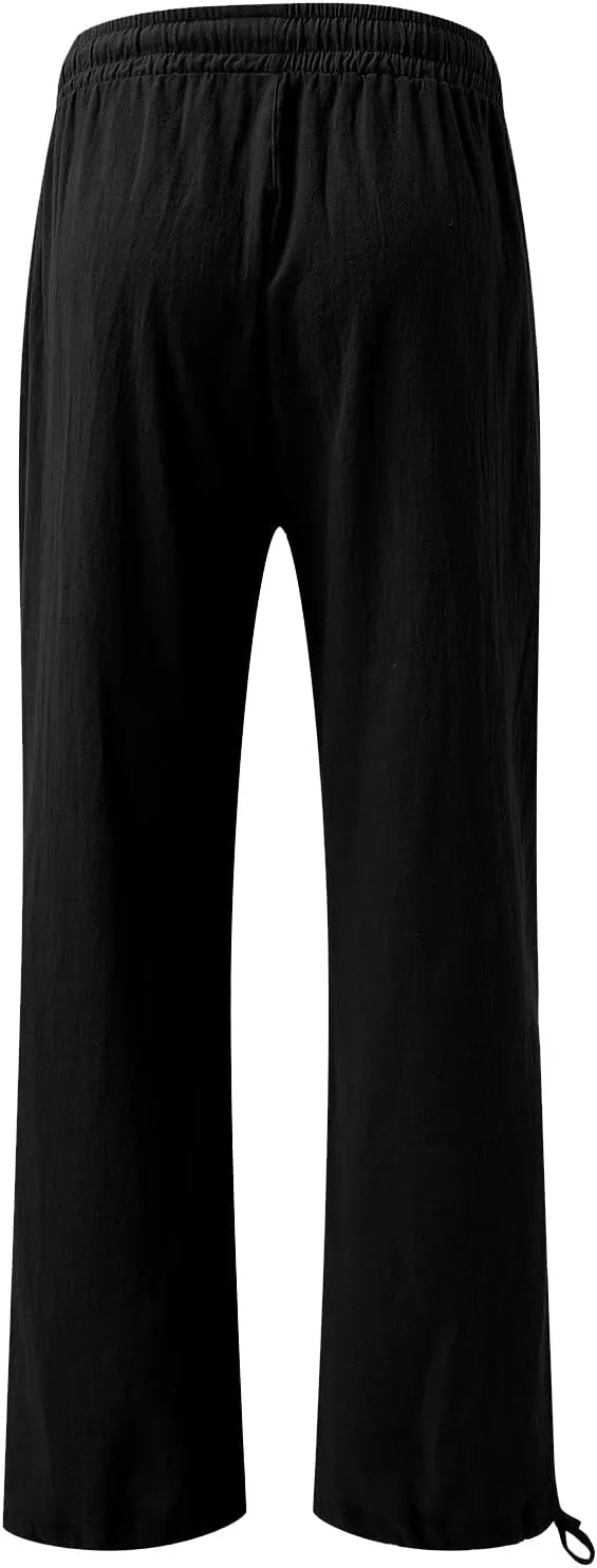 Wide Leg Linen Pants for Women Casual Summer Palazzo Pants Lightweight High Waisted Flowy Beach Pants 2024 Fashion