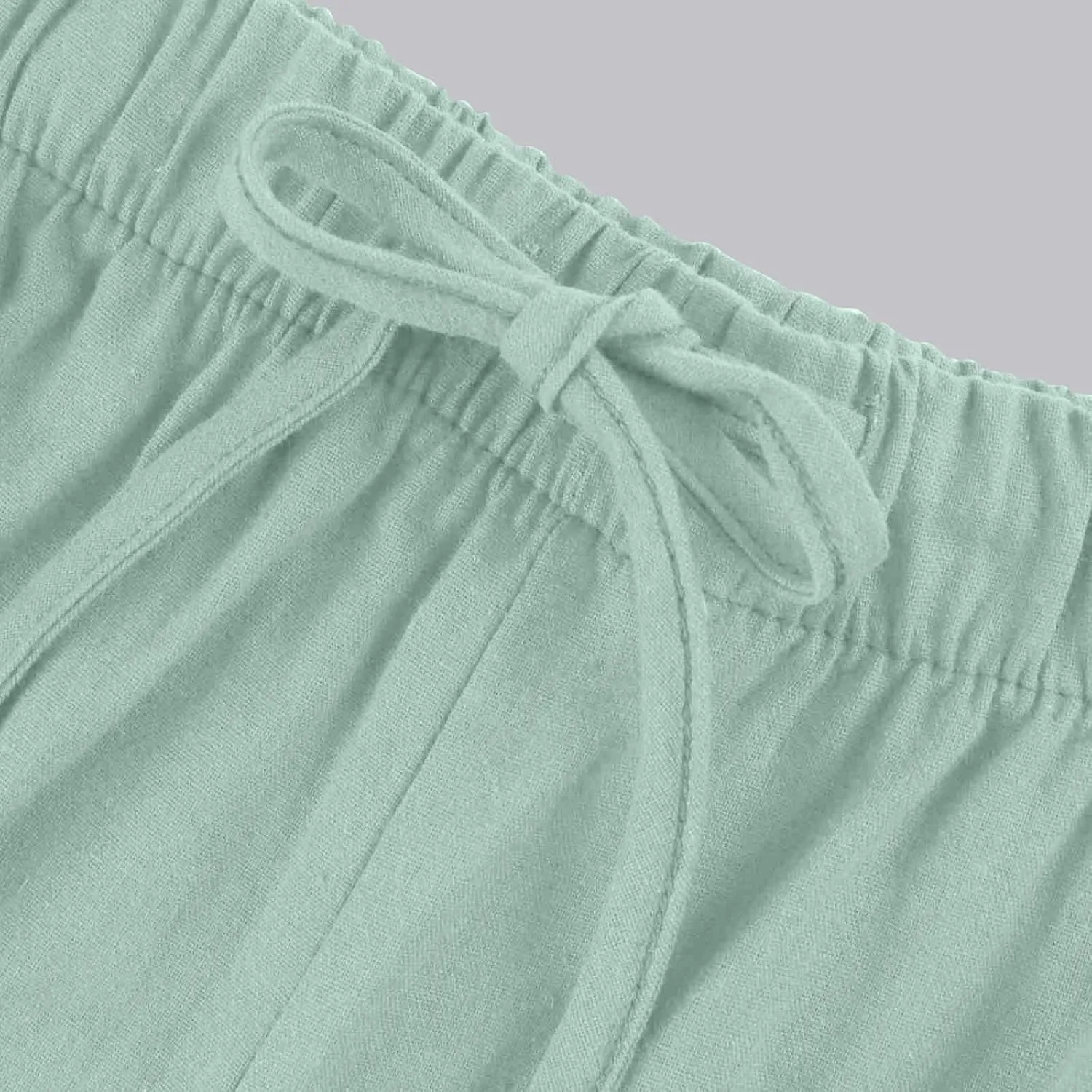 Wide Leg Lounge Pants for Women Long Summer Lightweight Linen Pants Elastic High Waisted Flowy Long Beach Pants