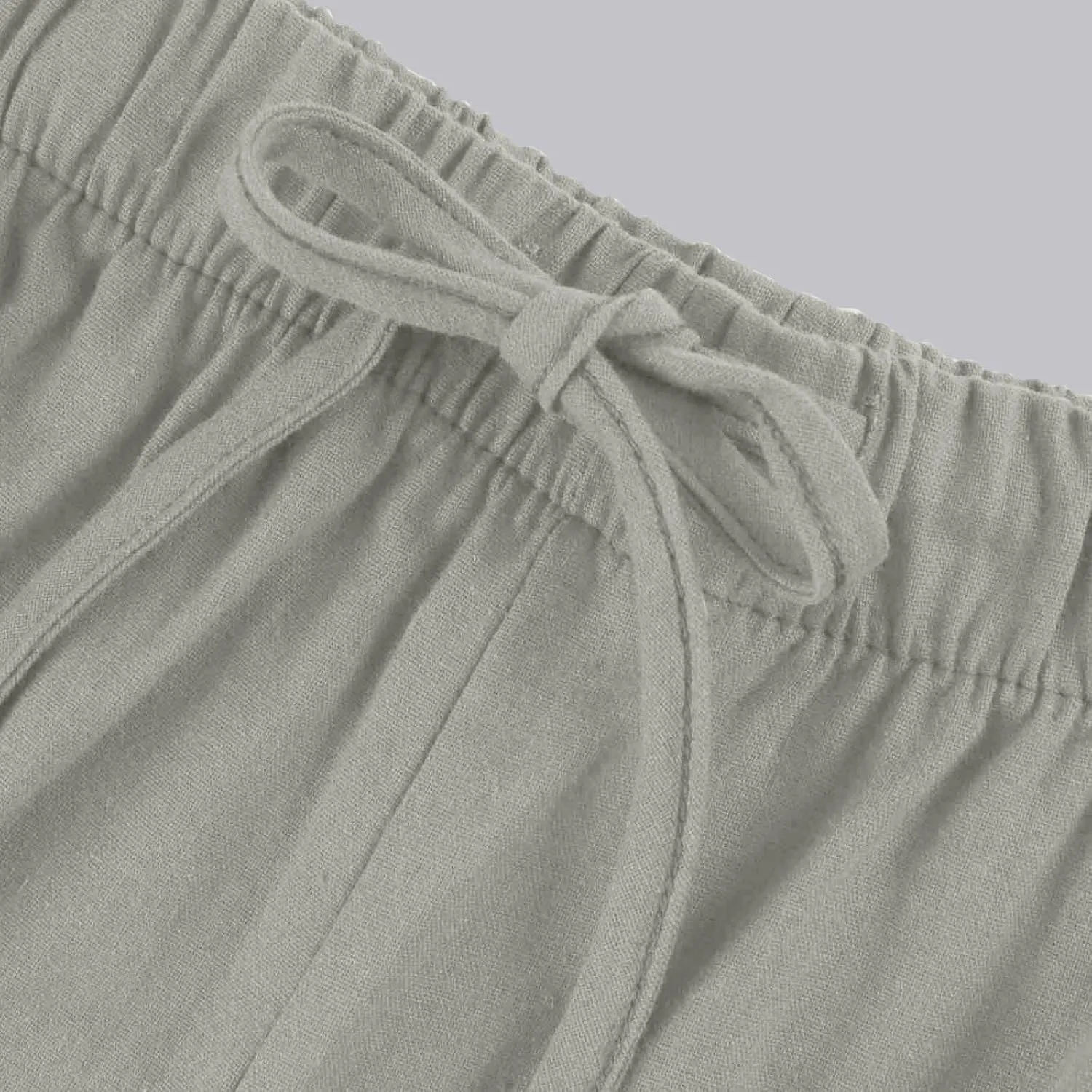 Wide Leg Lounge Pants for Women Long Summer Lightweight Linen Pants Elastic High Waisted Flowy Long Beach Pants