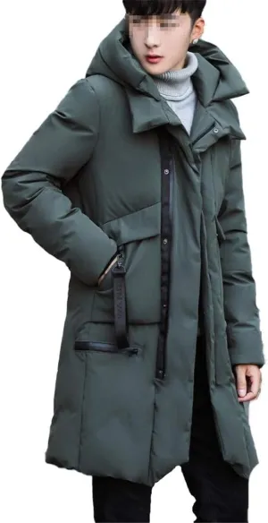 Winter Jackets for Men Think Warm Windproof Soft Cotton-Padded Coat Winter,Casual Long Sleeve Loose Hooded Parka