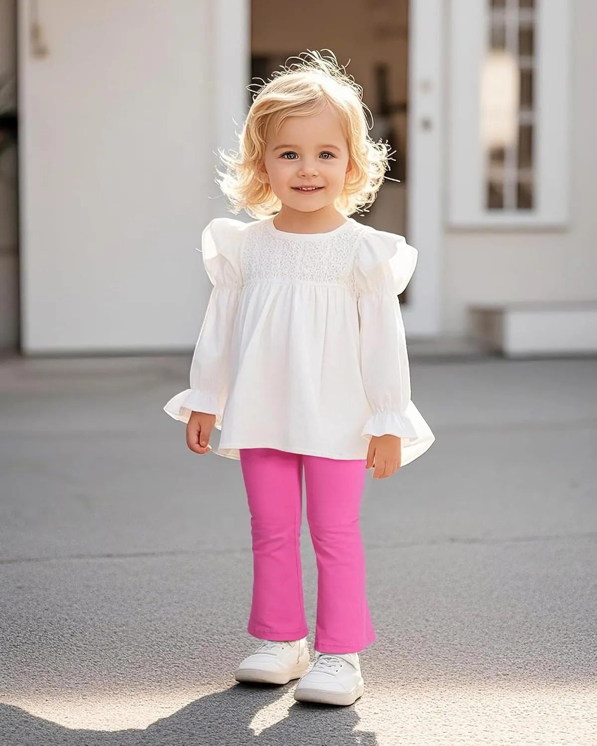 Witwot 3 Pack Baby Girls Flare Pants Soft Cotton Toddler Bell Bottom Leggings Infant Clothes Size 18M-5T