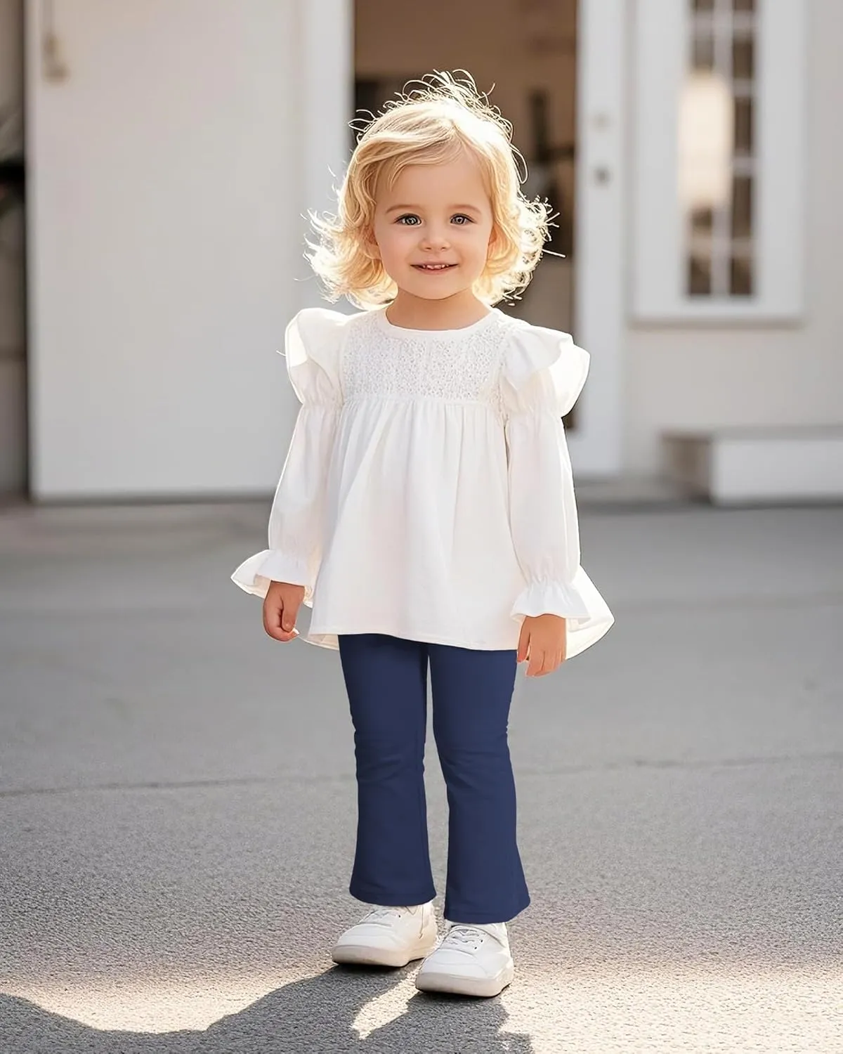 Witwot 3 Pack Baby Girls Flare Pants Soft Cotton Toddler Bell Bottom Leggings Infant Clothes Size 18M-5T
