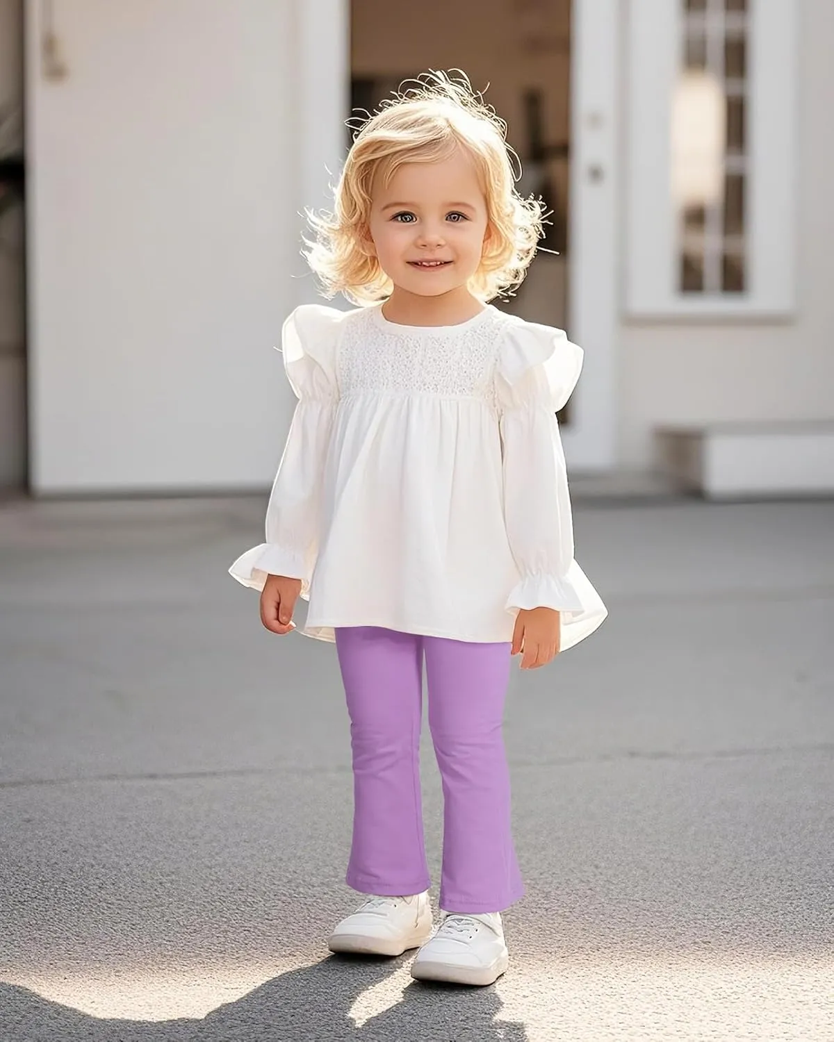 Witwot 3 Pack Baby Girls Flare Pants Soft Cotton Toddler Bell Bottom Leggings Infant Clothes Size 18M-5T