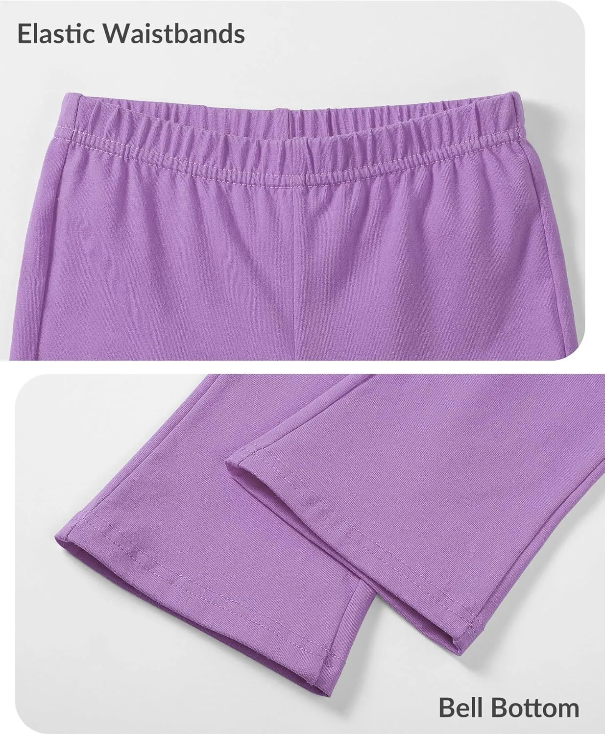 Witwot 3 Pack Baby Girls Flare Pants Soft Cotton Toddler Bell Bottom Leggings Infant Clothes Size 18M-5T