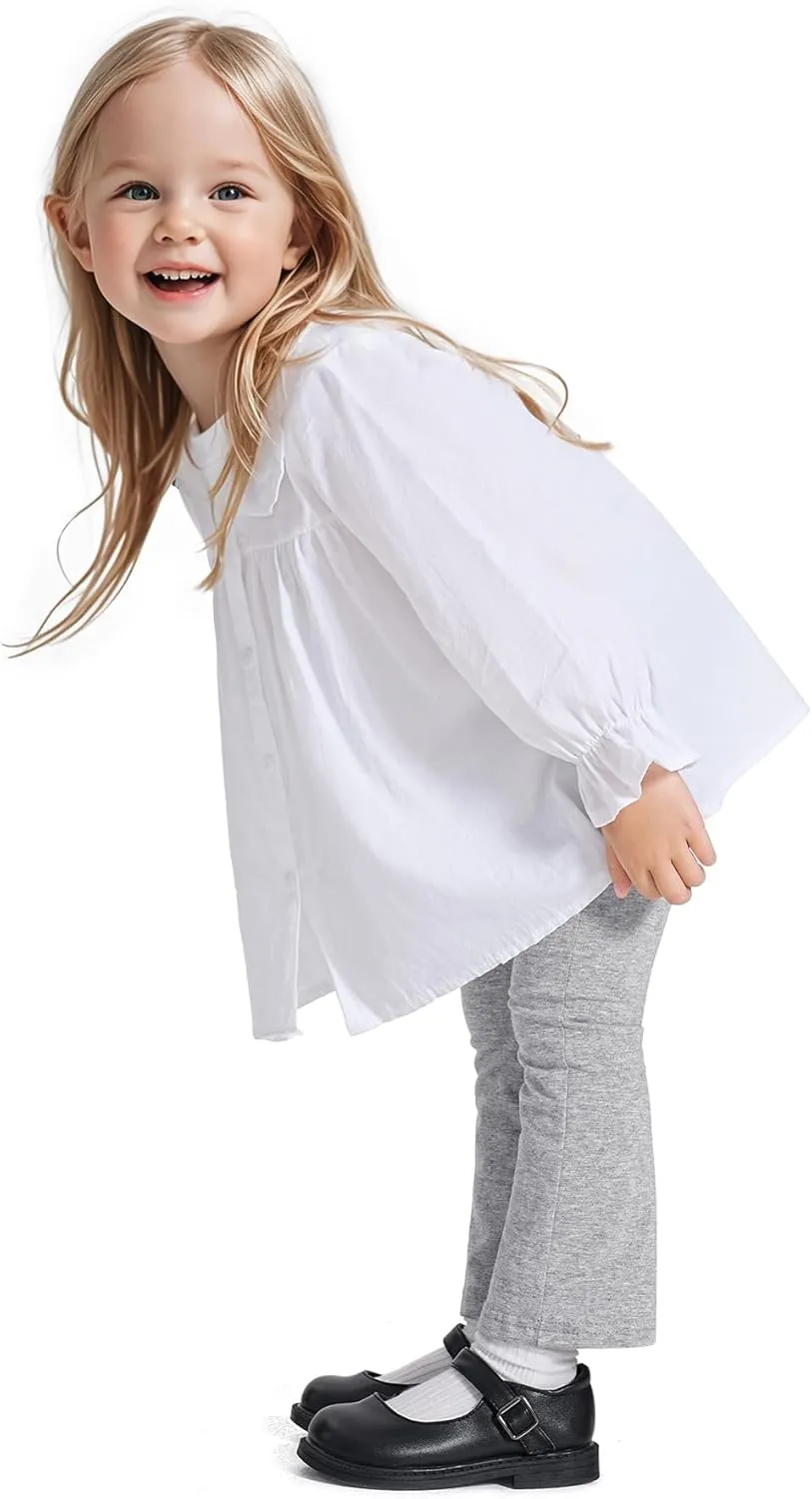 Witwot 3 Pack Baby Girls Flare Pants Soft Cotton Toddler Bell Bottom Leggings Infant Clothes Size 18M-5T
