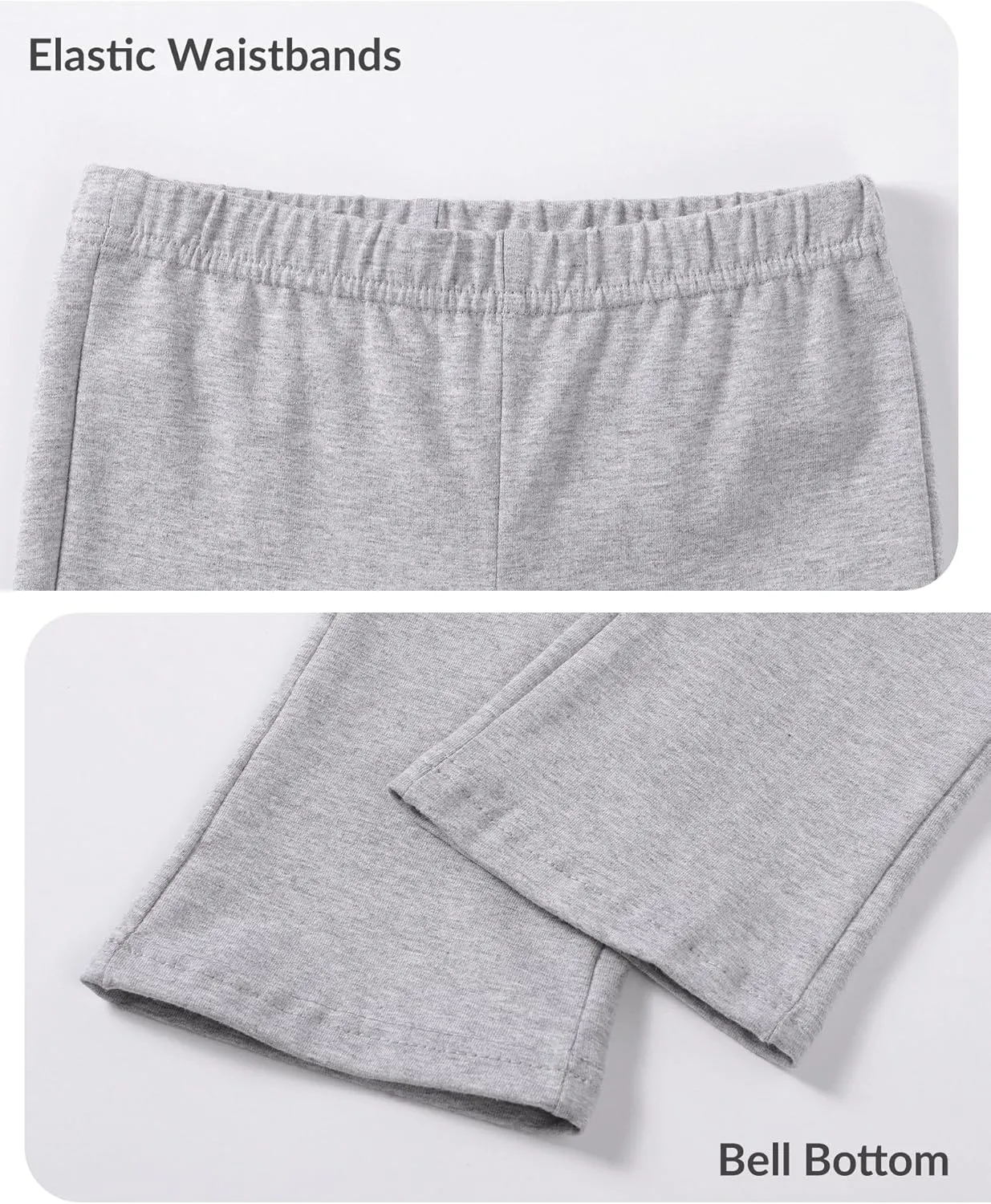 Witwot 3 Pack Baby Girls Flare Pants Soft Cotton Toddler Bell Bottom Leggings Infant Clothes Size 18M-5T