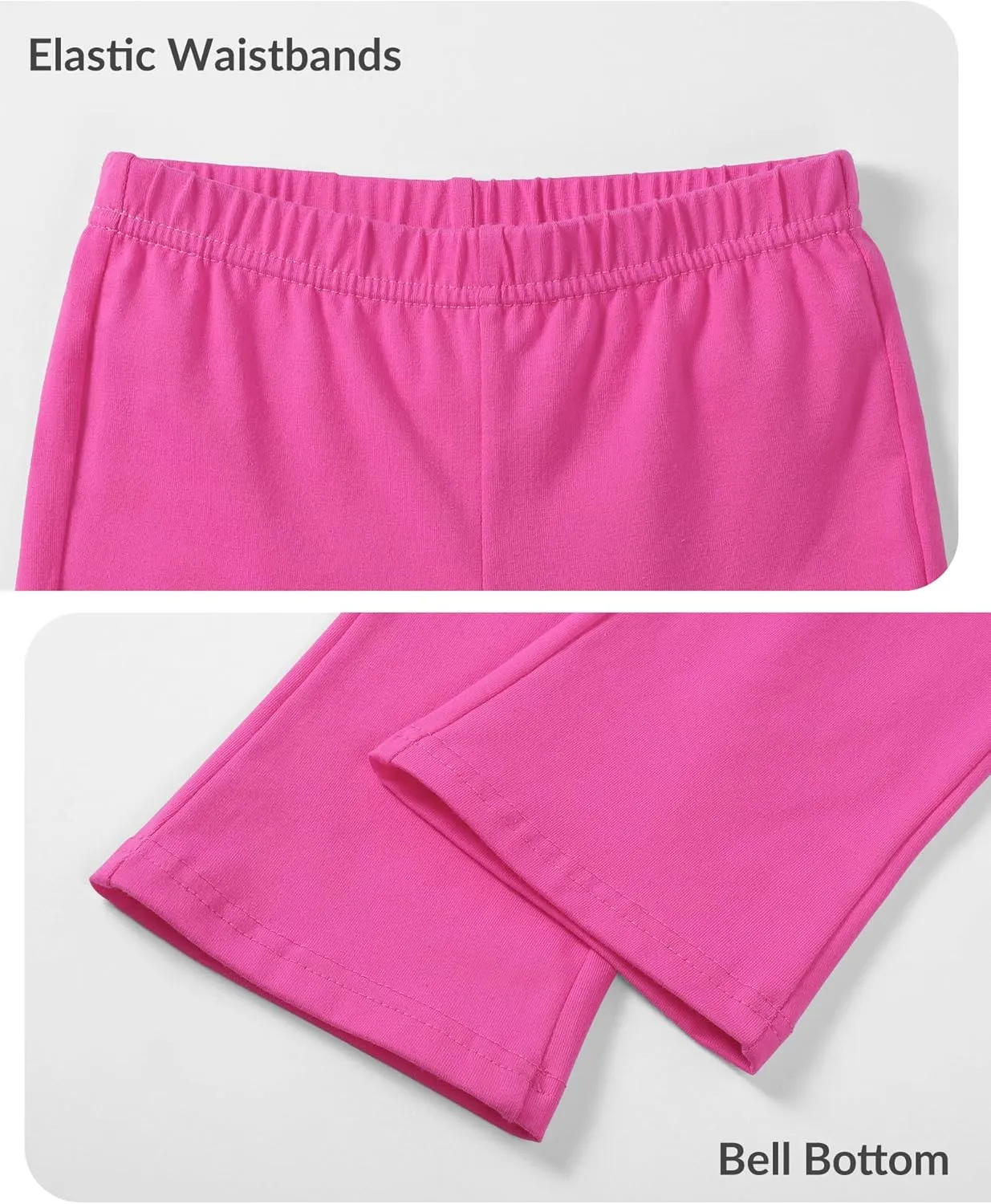 Witwot 3 Pack Baby Girls Flare Pants Soft Cotton Toddler Bell Bottom Leggings Infant Clothes Size 18M-5T