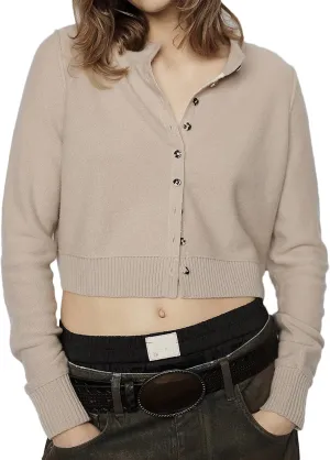 Women Y2k Classic Crop Cardigan Sweater Button Down Long Sleeve Lightweight Knit Basic Shirt Fall Cardigan Tops