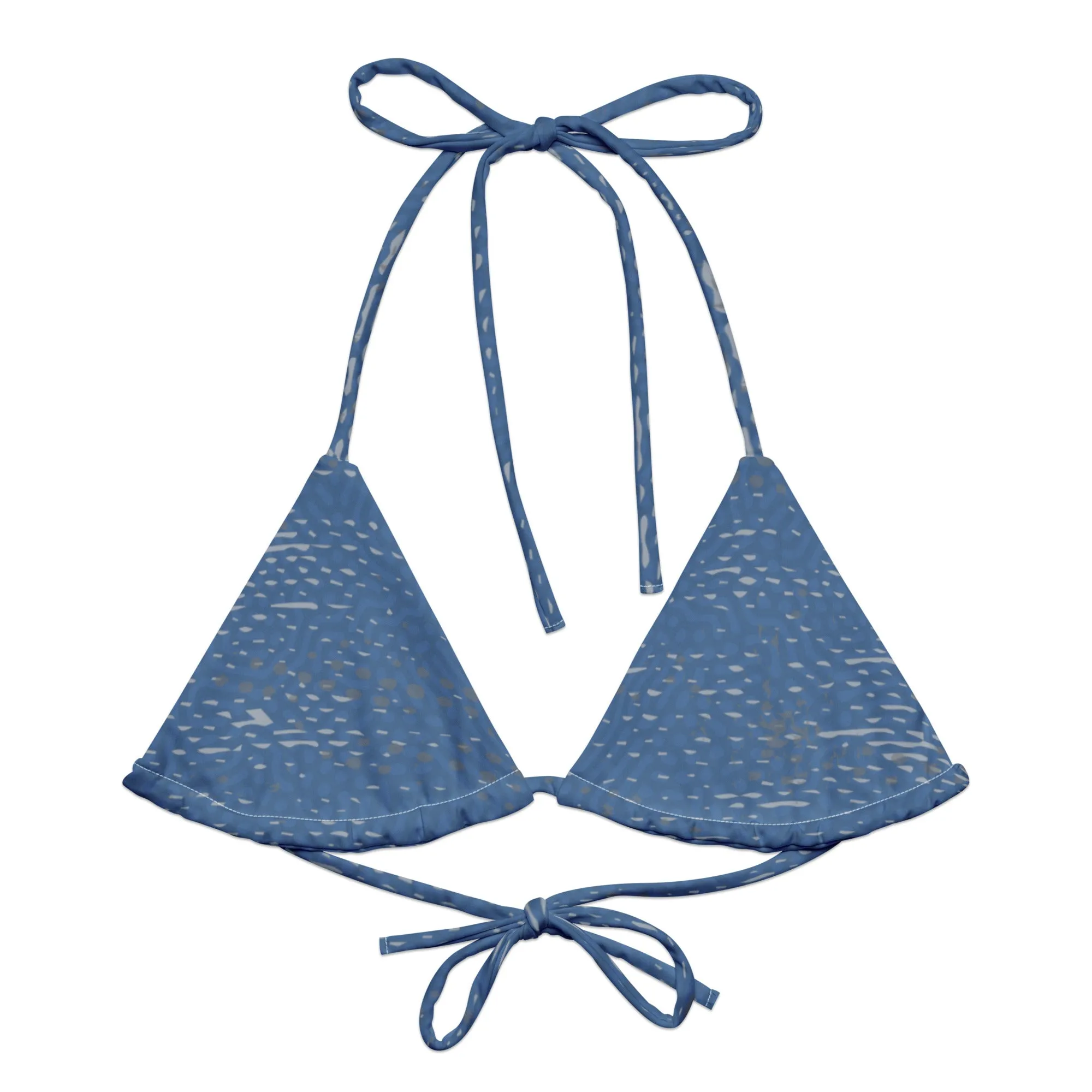 Women's ADAPT - String Bikini Top - Blue Ocean | Shark Grey
