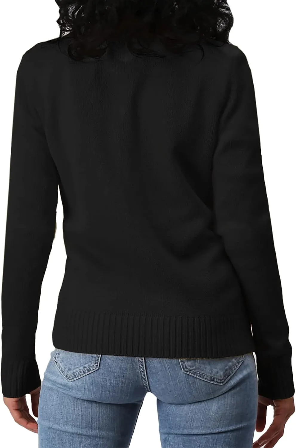 Women's Casual Slim Fit Cardigan Sweaters Long Sleeve Button Down Lightweight Waist Length