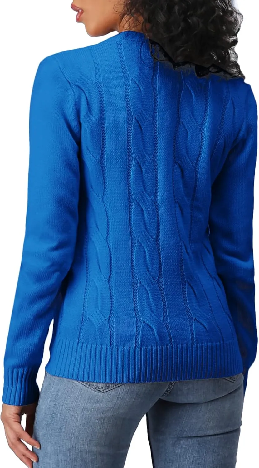 Women's Casual Slim Fit Cardigan Sweaters Long Sleeve Button Down Lightweight Waist Length