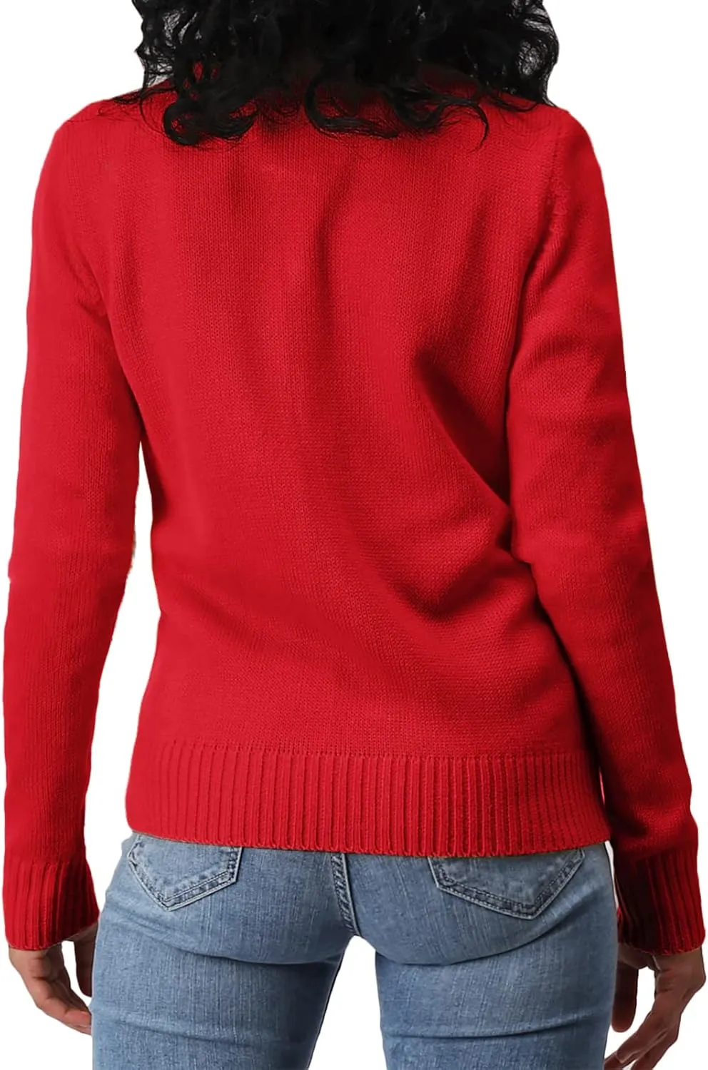 Women's Casual Slim Fit Cardigan Sweaters Long Sleeve Button Down Lightweight Waist Length