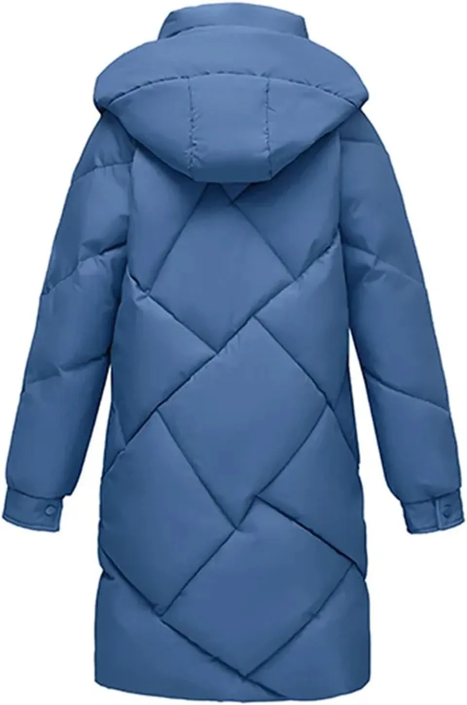 Women's Hooded Long Parkas Coats Pocket Vintage Thicken Warm Cotton-Padded Jacket