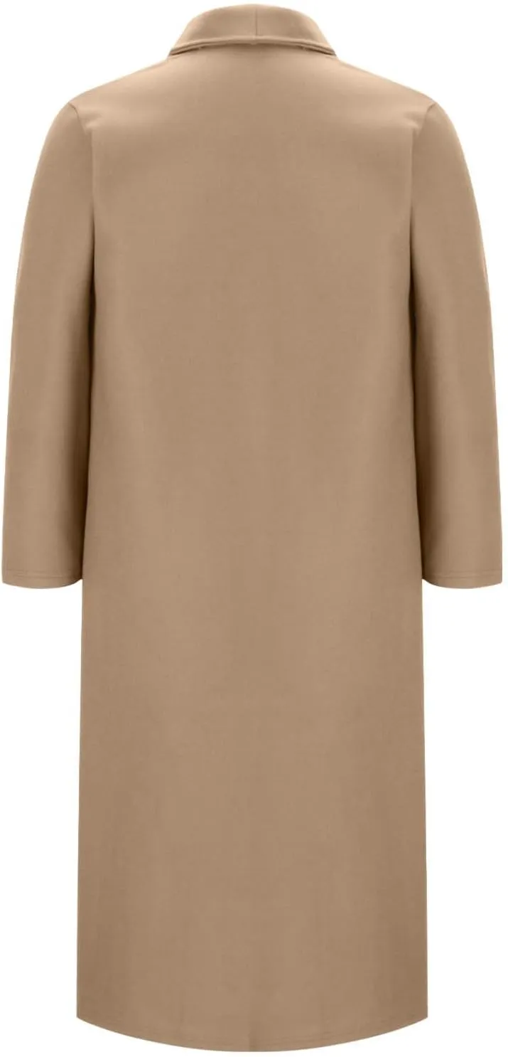 Womens Long Pea Coats Winter Warm Trench Coat Bussiness Casual Jackets Outerwear Solid Color Elegant Coats Fall