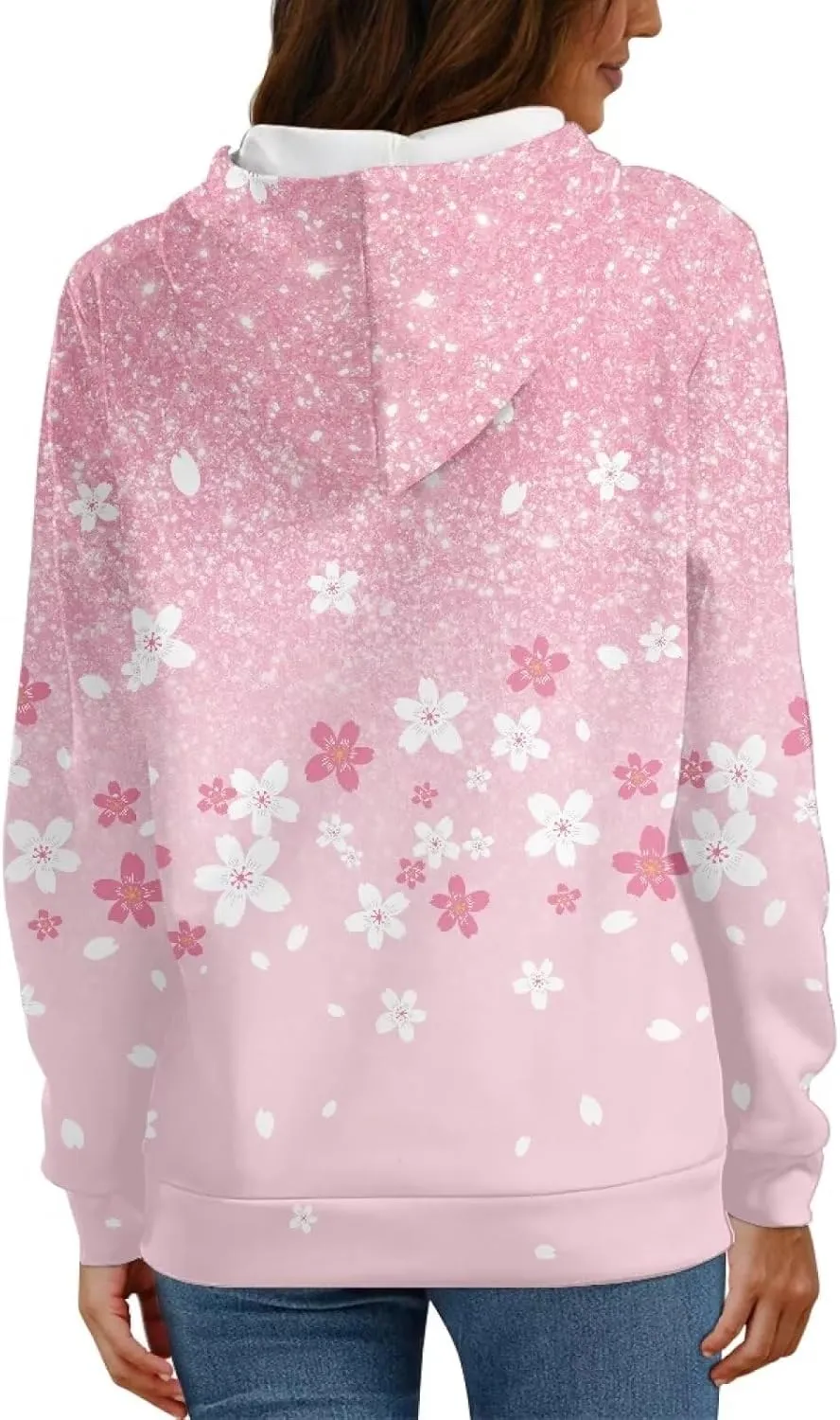 Womens Oversized Hoodie Graphic Sweatshirt with Pockets Lightweight Sweaters for Women 2024 Fall Winter Size XS-6XL