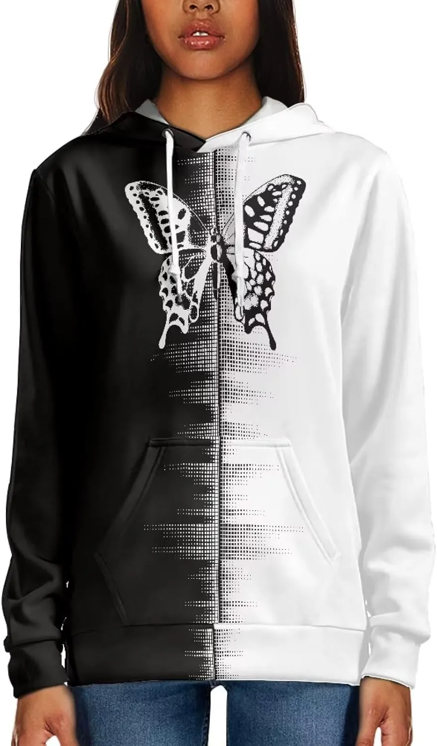 Womens Oversized Hoodie Graphic Sweatshirt with Pockets Lightweight Sweaters for Women 2024 Fall Winter Size XS-6XL