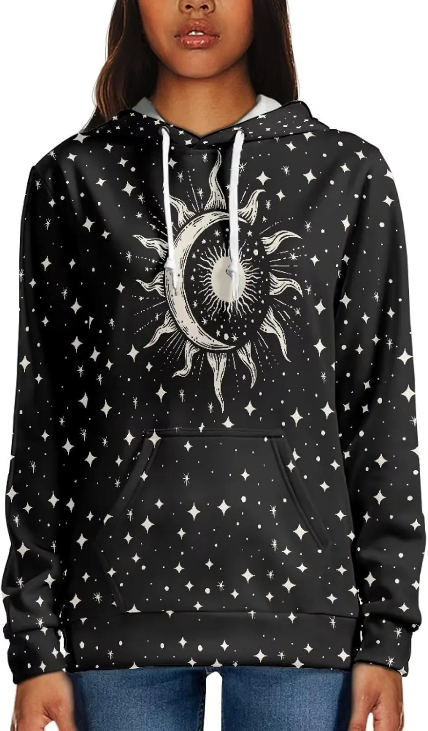 Womens Oversized Hoodie Graphic Sweatshirt with Pockets Lightweight Sweaters for Women 2024 Fall Winter Size XS-6XL