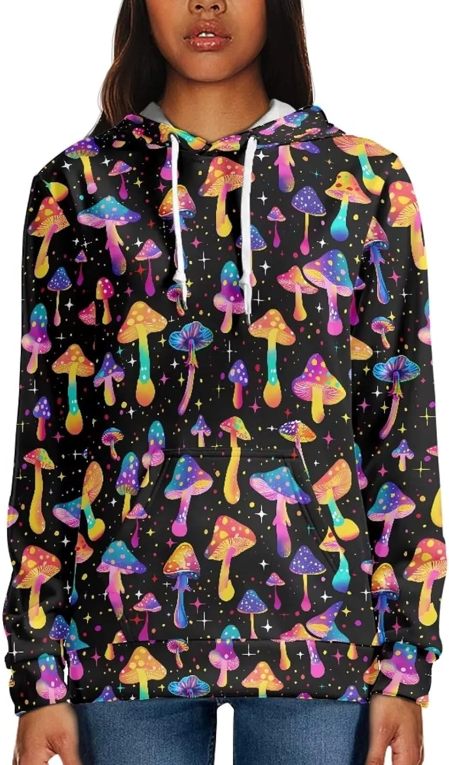 Womens Oversized Hoodie Graphic Sweatshirt with Pockets Lightweight Sweaters for Women 2024 Fall Winter Size XS-6XL