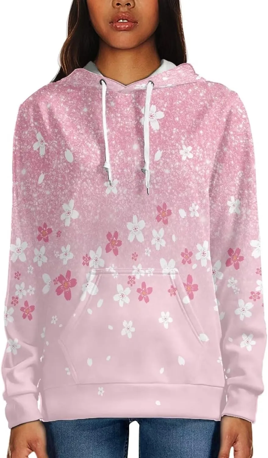 Womens Oversized Hoodie Graphic Sweatshirt with Pockets Lightweight Sweaters for Women 2024 Fall Winter Size XS-6XL