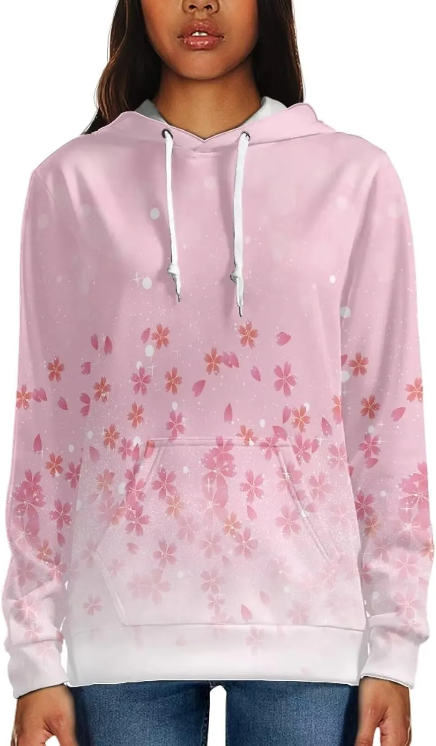 Womens Oversized Hoodie Graphic Sweatshirt with Pockets Lightweight Sweaters for Women 2024 Fall Winter Size XS-6XL