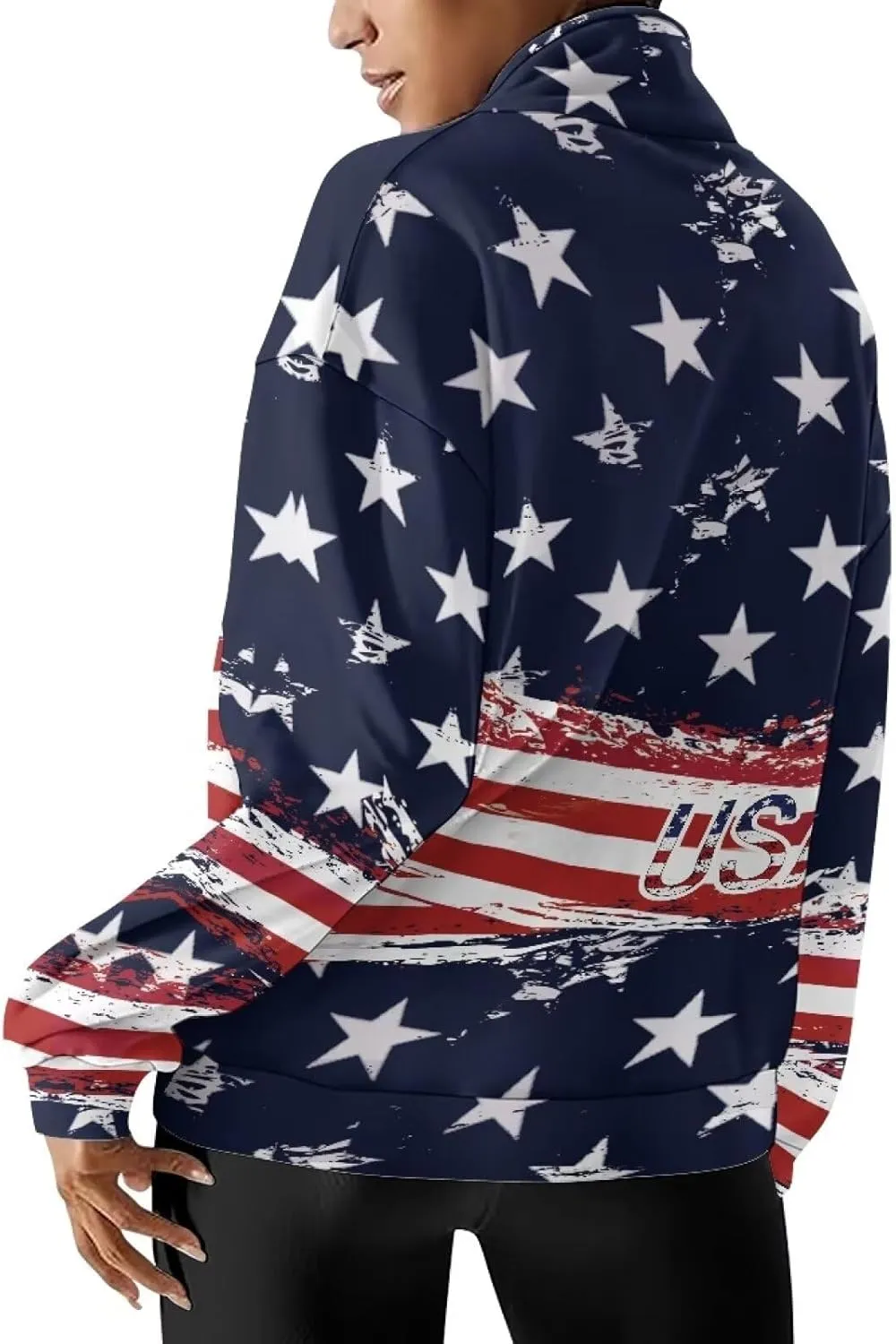 Womens Oversized Hoodie Half Zip UP Sweatshirt Graphic Sweaters for Women 2024 Fall Winter Size S-3XL