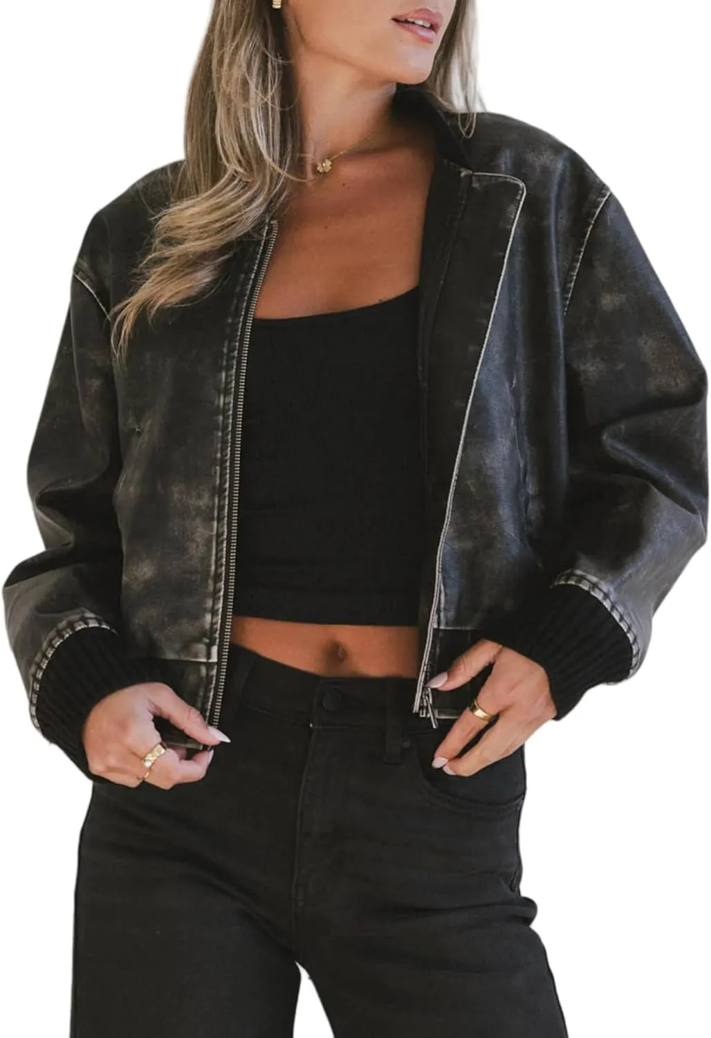 Womens Oversized Leather Jackets Faux Fall Outfits Fashion Clothes Motorcycle Coats Bomber Jacket
